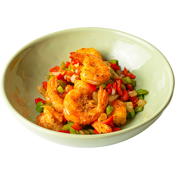 GAMBA FRITO CON PIMENTA